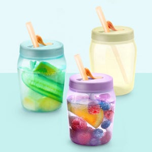 타파웨어 다담자 빨대형 550ml 음료 물통 반찬 소스 보관통 3P 세트