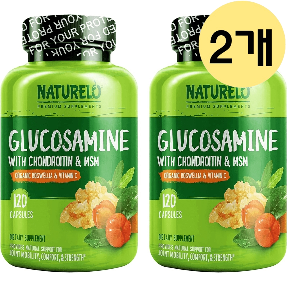 내추렐로 <b>글루코사민 콘드로이틴</b> <b>MSM</b> <b>with</b> 보스웰리아 비타민C 120캡슐 2통