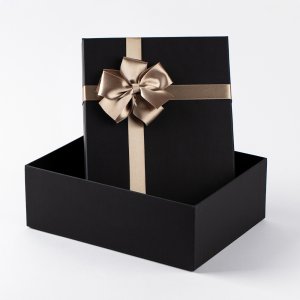 골드꽃 리본싸바리상자 검정색 32x24x11cm