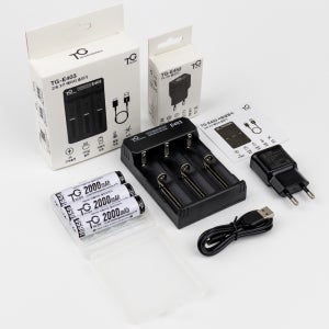 TG전자 18650 배터리 2000mAh 3알+고속 3구 충전기 TG-E1820 3PS