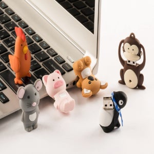 깜찍한 동물 피규어 실리콘 USB 메모리 16GB