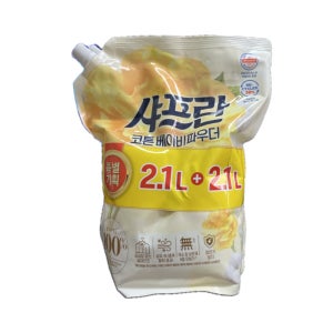 LG생활건강 샤프란 섬유유연제 코튼 베이비파우더 리필 2.1L 6개