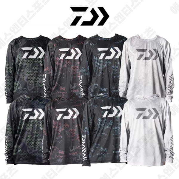 다이와 DAIWA 여름 낚시복 긴팔 후드 라운드 티셔츠 메쉬 통풍 루어 갯바위 선상