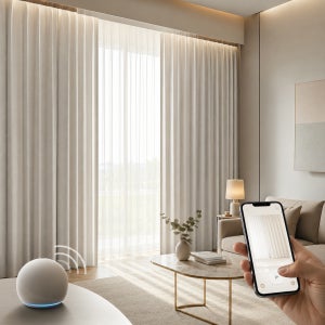 스마트 iot 전동커튼 레일 모터 리모컨 전동커튼A타입 (180~300cm 가변식)