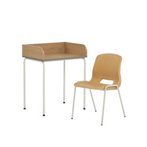 밀리 자습실책상(150)+로이 의자 세트 H720 학원 책걸상 독서실 랩실 책상