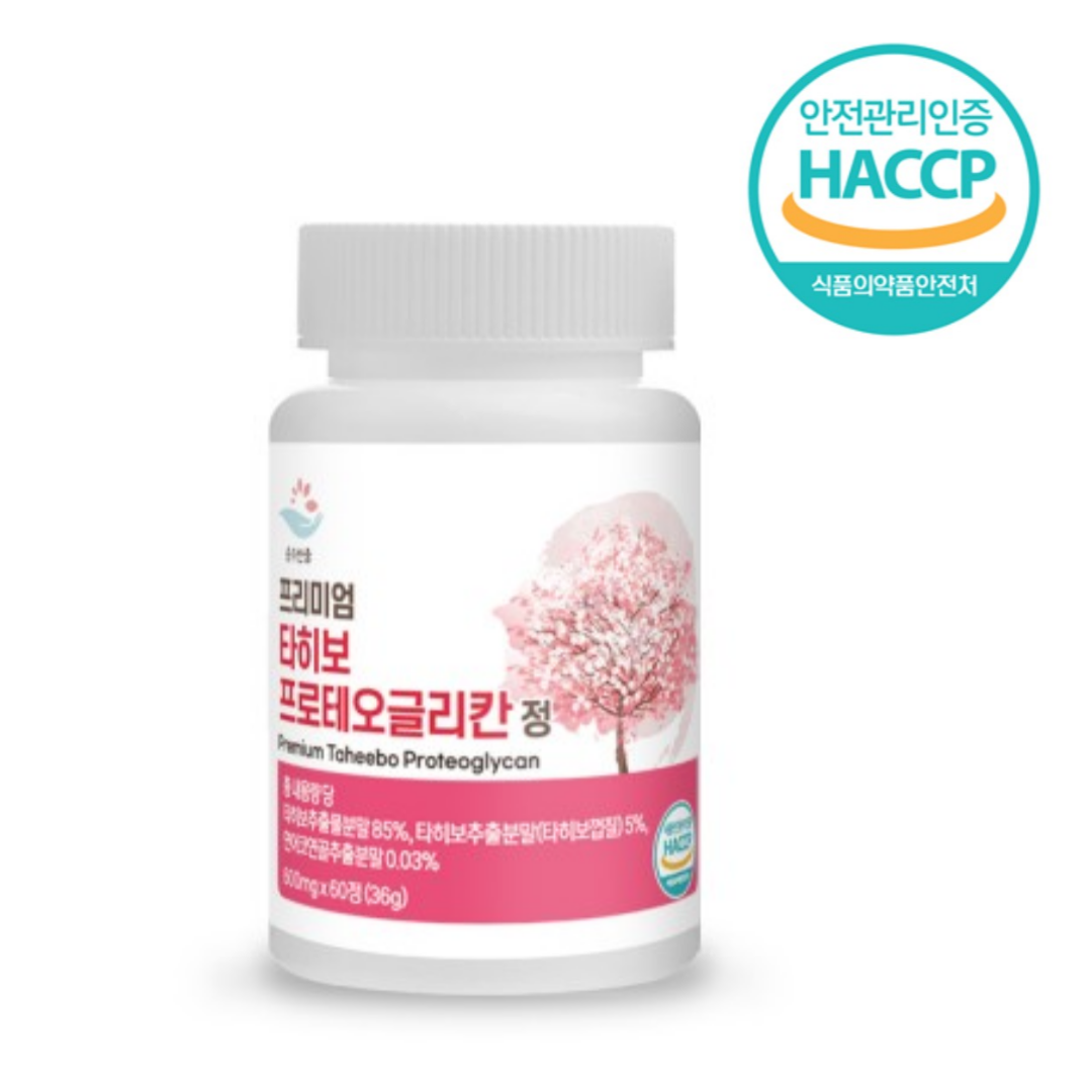 <b>순수한줌</b> 프리미엄 타히보 프로테오글리칸 연어코 프로테오클리칸 상어<b>연골</b> 효능 600mg x 60정