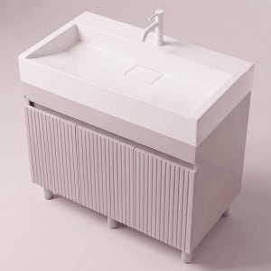 라비앙 대형 심리스 인조대리석 빗각 욕실하부장 대형 LAB V1000C