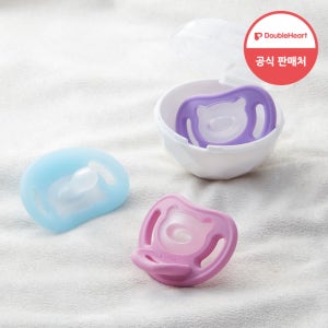 1+1+1 더블하트 노리개젖꼭지 소프트버디 올실리콘 열탕소독가능 쪽쪽이