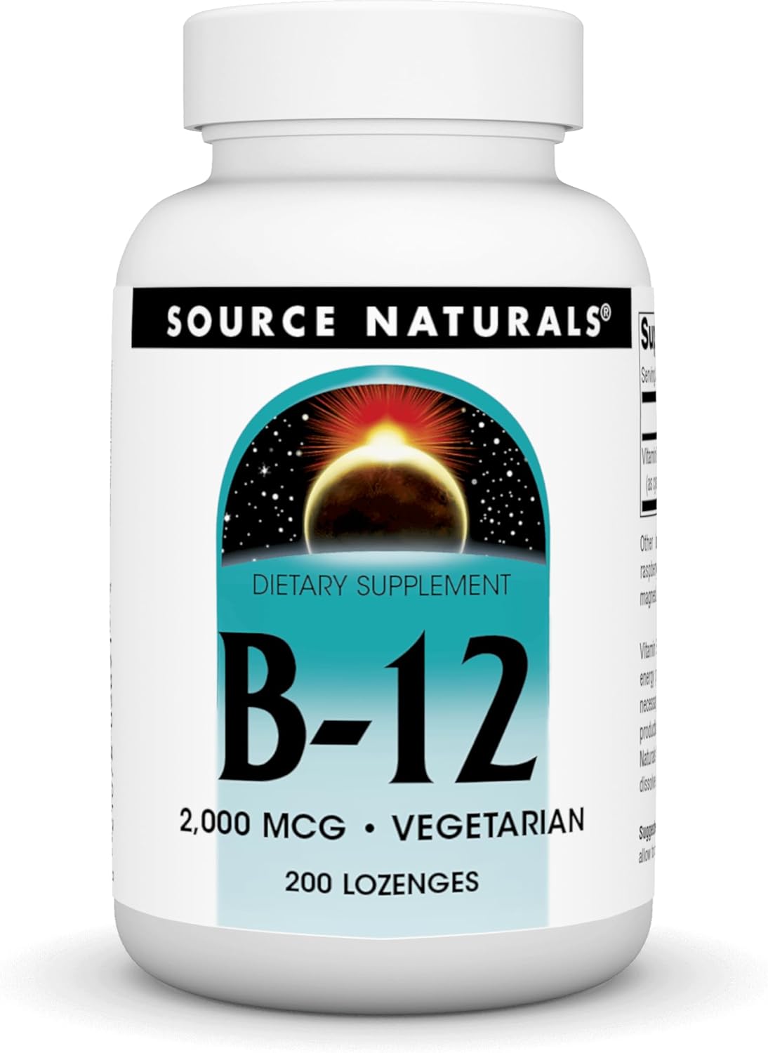 소스내추럴스 <b>비타민 B 12</b> 2000mcg 200베지테리언로젠지