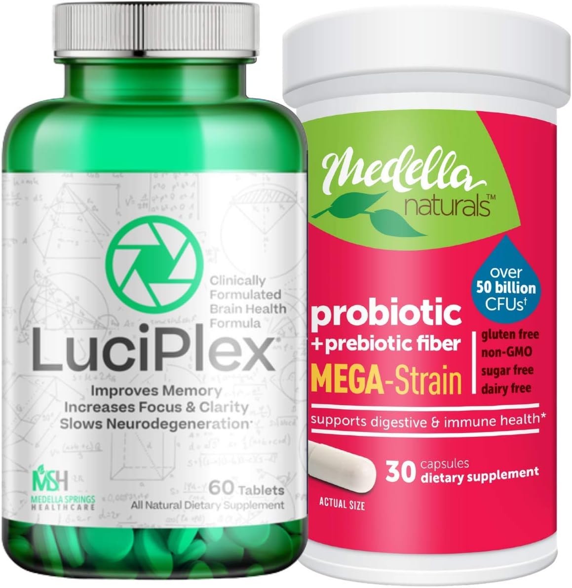 루시플렉스 클리니컬리 서포티드 <b>브레인</b> 헬스 포뮬라 다이어터리 메가 프로<b>바이오틱</b>