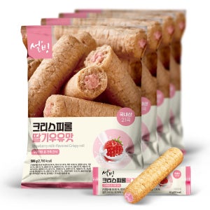 설빙 크리스피롤 곡물 과자 딸기우유맛 500g x4봉