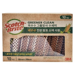 스카치브라이트 옥수수 그물망사 수세미 10개입