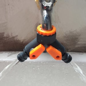 양갈래수도꼭지 2구수도꼭지 수도분배기 두갈래 세탁기 수전