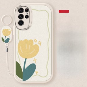 갤럭시 싱그러운 튤립 풀커버 S21 S21FE S22 입체 젤리 실리콘 양가죽 케이스