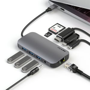 [이지넷유비쿼터스] 도크존 10in1 8K HDMI2.1 PD 100W USB C타입 멀티허브