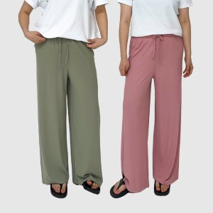 1+1 국내제작 여름 찰랑 아이스 냉장고 스판 와이드핏 쿨팬츠