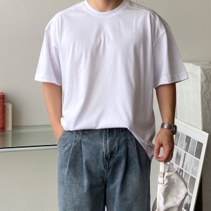 빅사이즈쿨티 에어로쿨반팔 두꺼운반팔 헤비오버핏