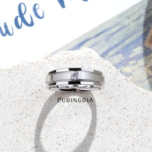 (카린 1부) 천연 다이아몬드 결혼반지 웨딩반지 두께감있는 디자인 남자반지