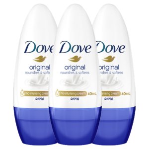 도브 데오드란트 롤온 오리지날 40ml 3개 남자 여자 겨드랑이 땀 냄새 제거