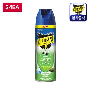 에프킬라 에어로졸 모기 퇴치제 모기약 그린티향 500ml, 24개