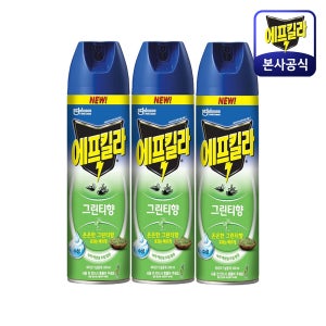 에프킬라 에어로졸 모기 퇴치제 모기약 그린티향 500ml 3개