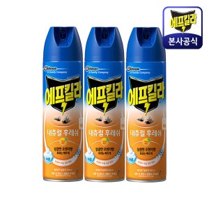에프킬라 에어로졸 모기 퇴치제 모기약 오렌지향 500ml 3개 / 내추럴후레쉬