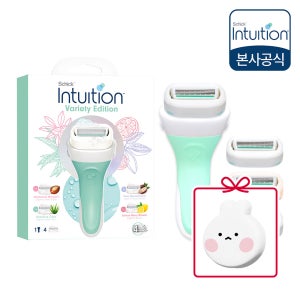 (샤워퍼프 증정) 쉬크 인튜이션 여성 제모기 핸들+날 기획팩 1개입, 4입