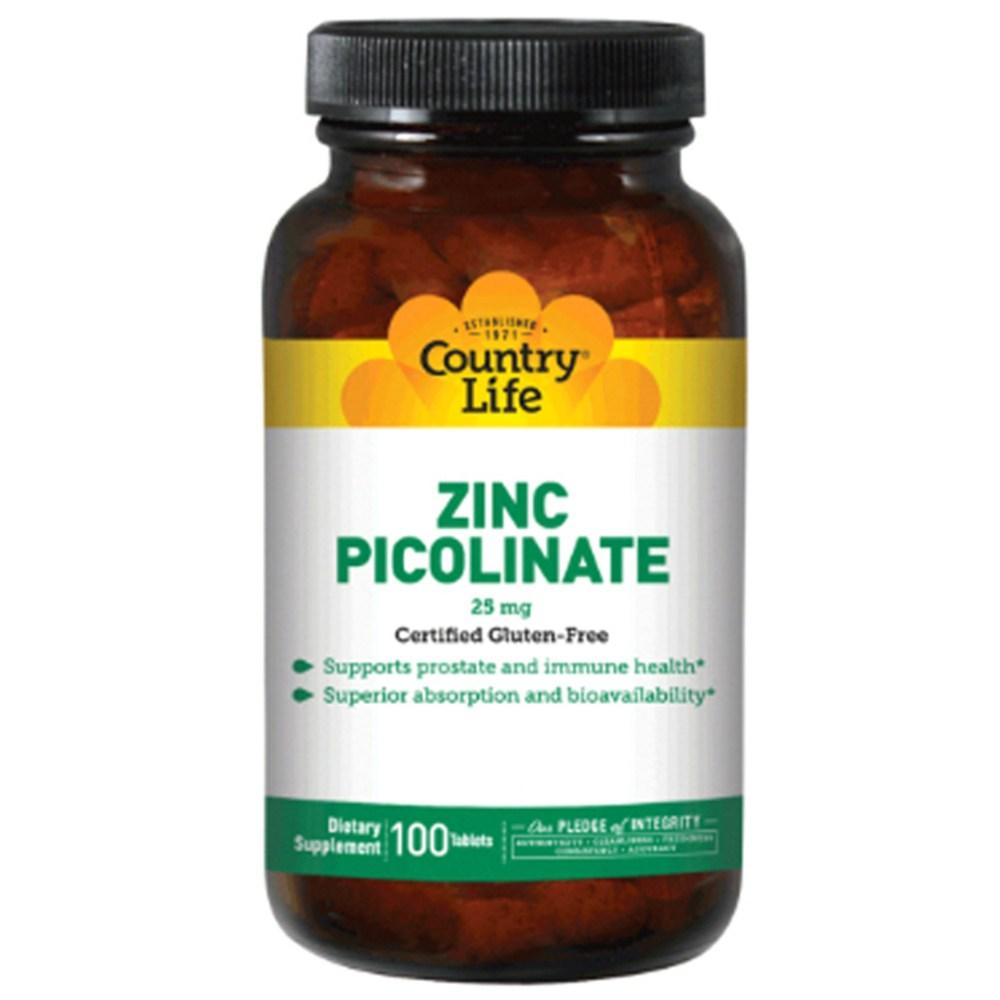 컨트리<b>라이프</b> Vitamins 징크 피콜리네이트 25 mg 100개 <b>아연</b>