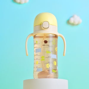 그린핑거 베베그로우 원터치캡 디자인 빨대컵 280ml(옐로우) (핸들 포함) / 5개월 이상~,유아용 물병,물통,물컵,유아컵