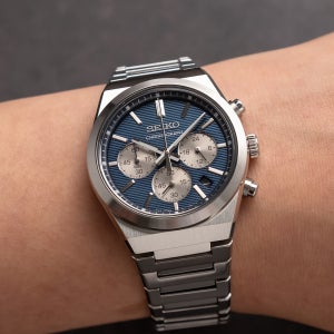 세이코 시계 쿼츠 메탈 사파이어 크로노 39mm 블루 SSB453P1 백화점AS