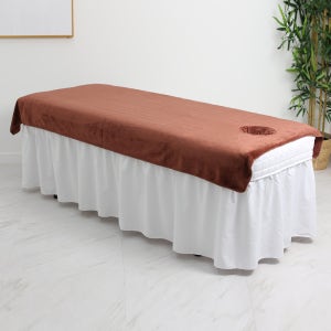 마사지침대 커버 경락 미용 마사지 베드 커버 타올 얼굴구멍있음 브라운