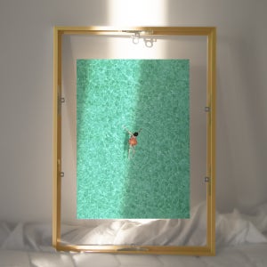 북유럽 빈티지 투명 아크릴 액자 러브 다이브 모듈액자 골드 A3 29.7x42