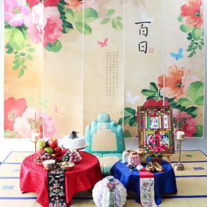 나래좌식상 백일상대여 (한복무료) 전통식상차림 셀프 아기100일