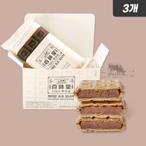 [소비기한 임박 특가] 백미당 초코 모나카 아이스크림 420mL (140mL X 3개입)