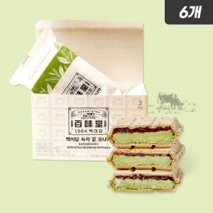 [냉동]백미당 모나카 아이스크림 녹차, 420ml, 6개