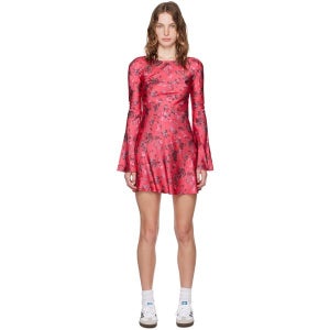 가니 레드 플로랄 미니드레스 F9415 Raspberry Wine 242144F052015