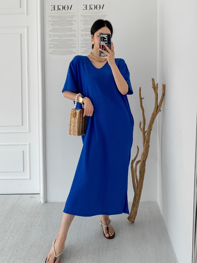 여름 휴가철 바캉스룩 쿨링 롱원피스 빅사이즈