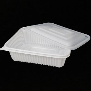 미니사각찜용기 중 2,000ml JH-23197 바베큐용기 밀폐찜용기 백색 100세트 소량