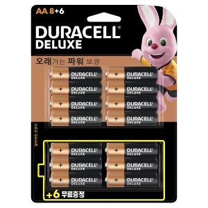 듀라셀 건전지 알카 AA 디럭스 (조=8EA+6EA)