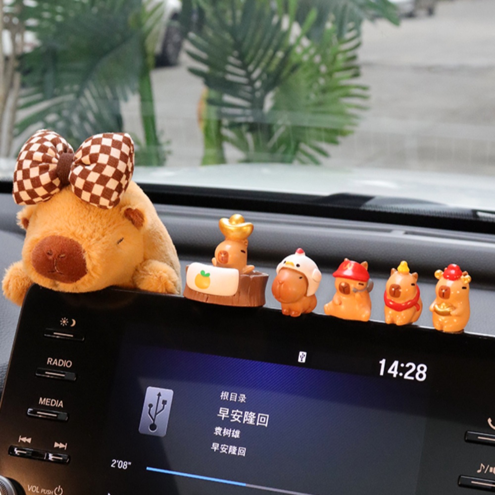 네비게이션 인형 카피바라 자동차 꾸미기 백미러 장식 소품 차량용 실내 장식품
