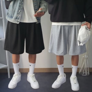 1+1 남자버뮤다팬츠 와이드반바지 남성벌룬반바지 6부스웻팬츠