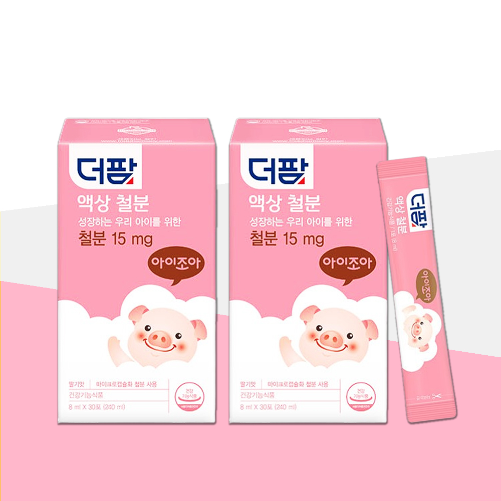 더팜 액상 철분 아기 유아 어린이 철분제 30포 2박스 딸기맛
