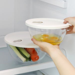 내열유리 계량 믹싱볼 실리콘 뚜껑 세트 1.6L / 전자레인지 오븐글라스 베이킹 스팀홀