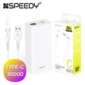 스피디 슬림 핏 PD 20W 고속 보조배터리 30000mAh(CP 0.2M 20W 원형 케이블+8P 젠더 포함)