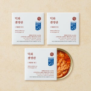 [리뉴얼] 덕화명란 캔명란 매콤한맛 3캔X90g (무색소 저염 무보존료 무발색제 통조림)