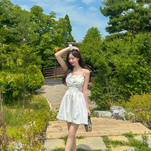 백포인트 벌룬 미니 원피스