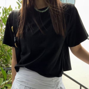 (당일발송)세미 플레어 크롭 티셔츠/여자 크롭티