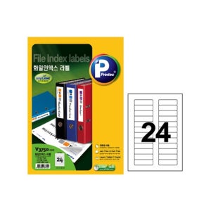 프린텍 전산라벨 V3750-100매 24L 화일인덱스 72x21.08mm 권
