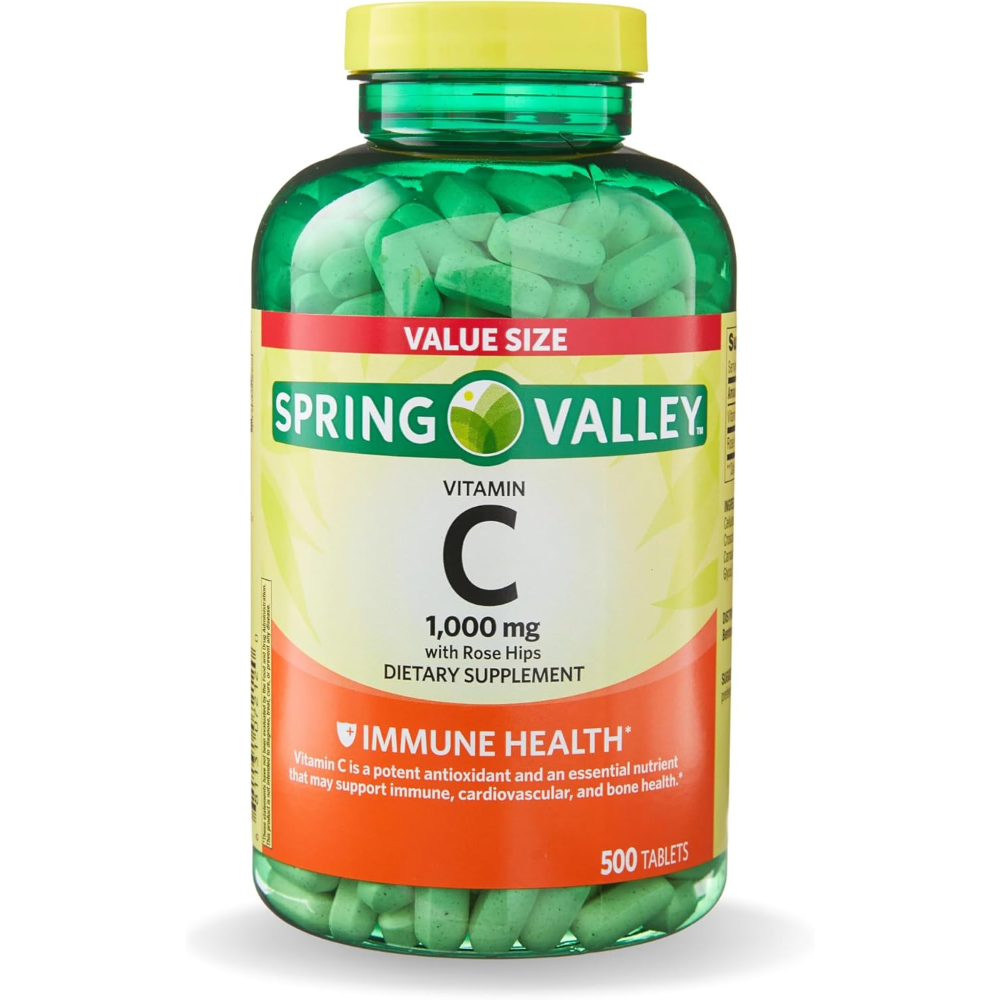 Spring Valley <b>스프링벨리 비타민C</b> 로즈힙 1000mg 500정