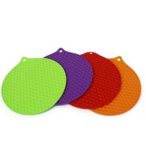 국산 프리미엄 실리콘 냄비받침 4색 원형 다용도 받침대